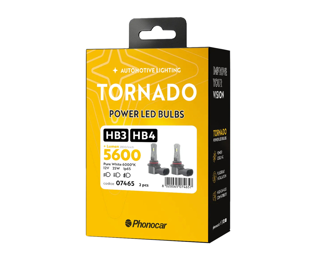 Phonocar 07465 Lampade HB3, HB4 | LED 12V, 5000 Lumen (coppia)
