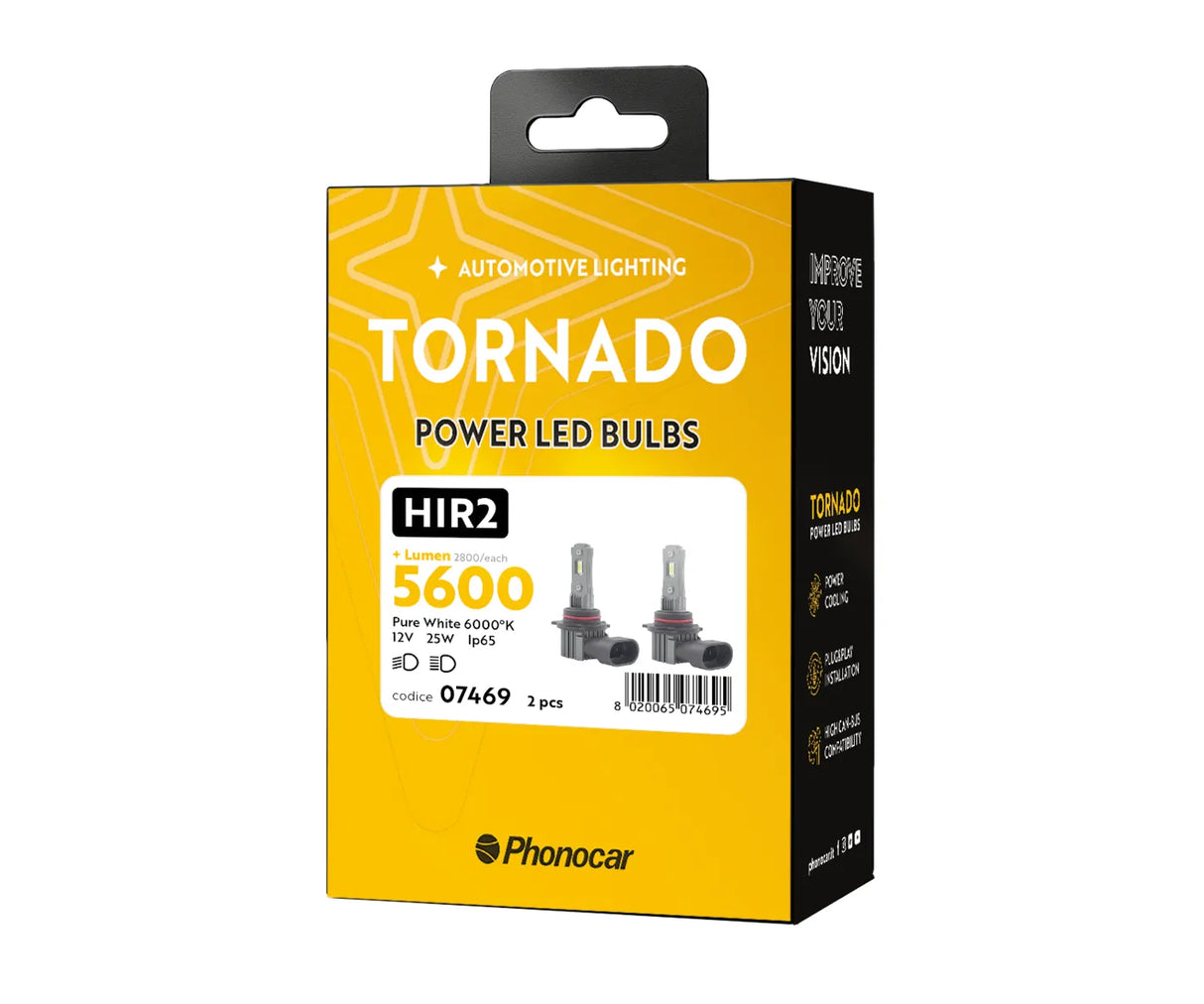 Phonocar 07469 Lampade HIR2 | LED 12V, 5000 Lumen (coppia)