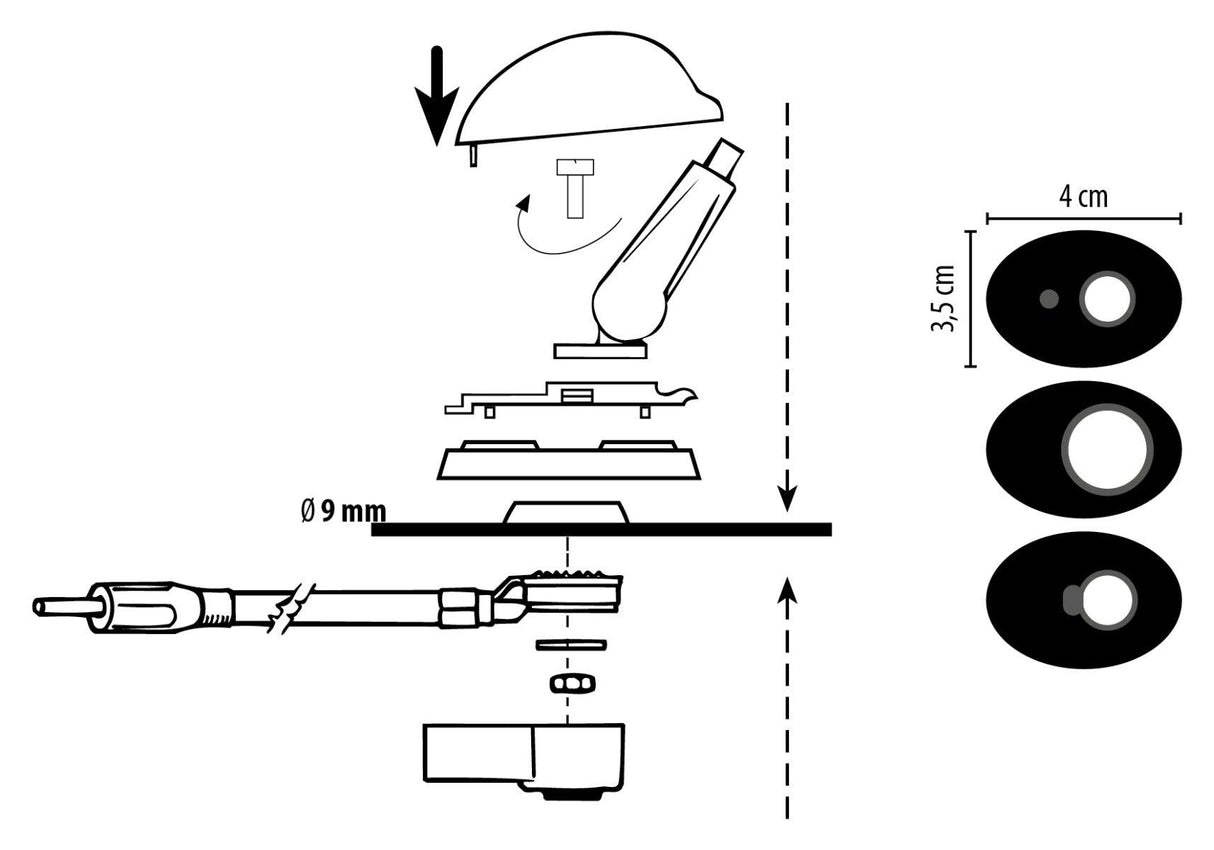 Phonocar 08107 Antenna tetto in gomma per Alfa/Fiat/Lancia senza cavo - TechSoundSystem.com
