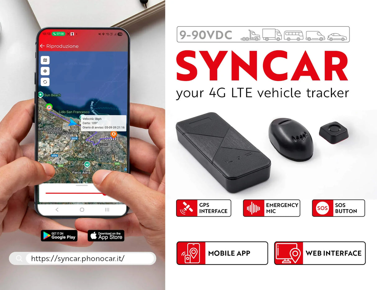 Phonocar 09507 sistema GPS per monitoraggio remoto in tempo reale di un veicolo (o di flotte)