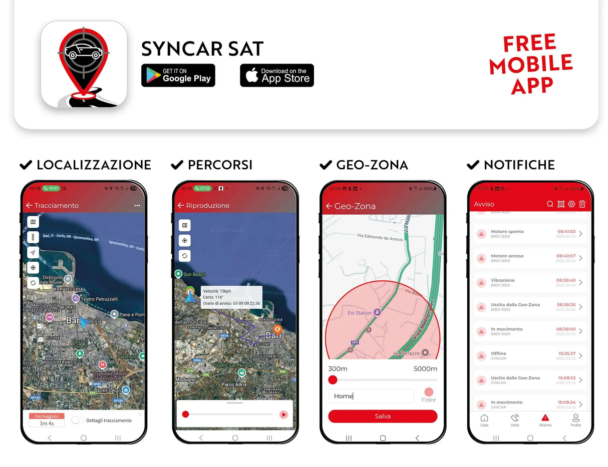 Phonocar 09507 sistema GPS per monitoraggio remoto in tempo reale di un veicolo (o di flotte)