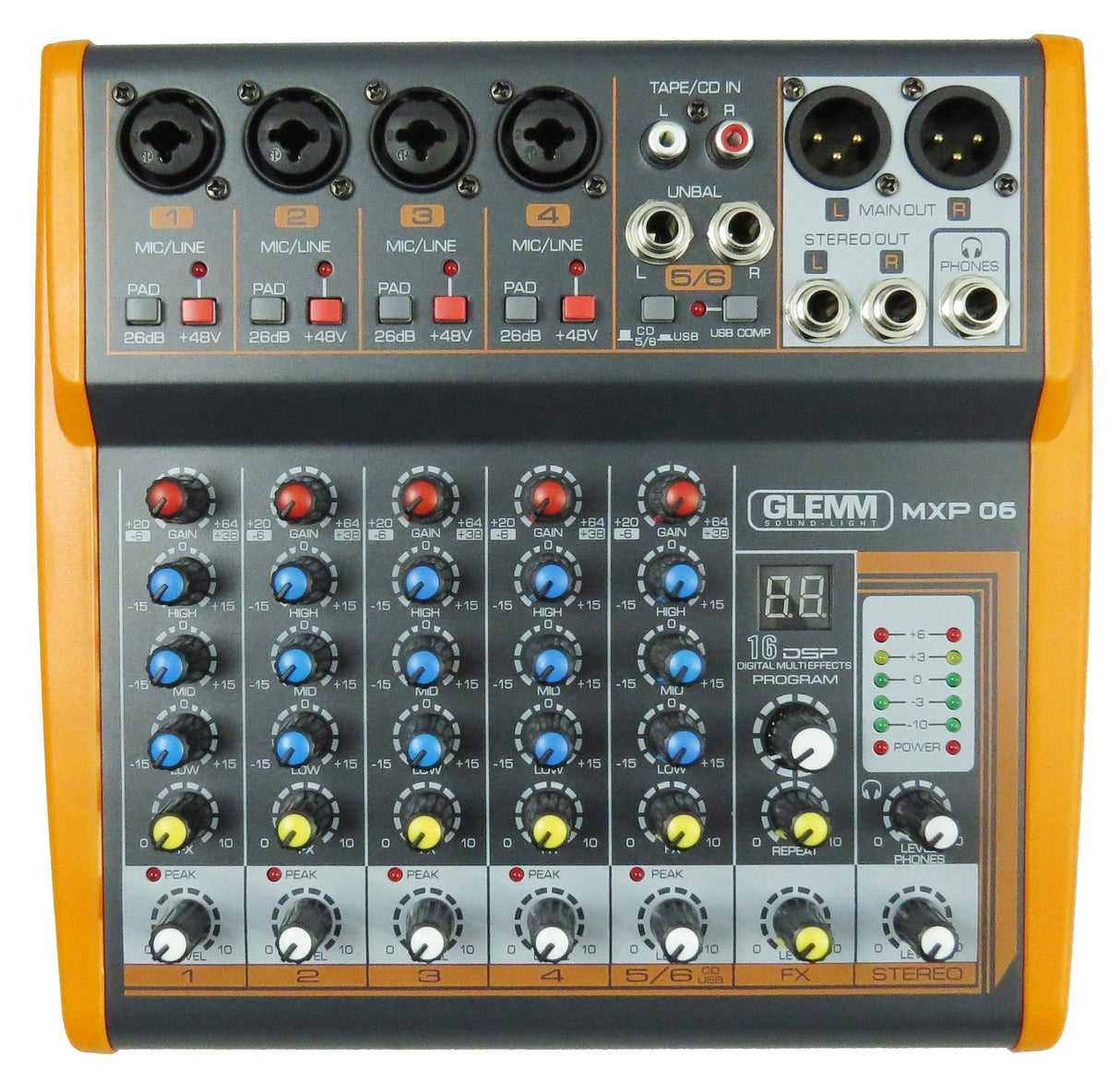 GLEMM MXP 06 Mixer microfonico 6 canali - TechSoundSystem.com