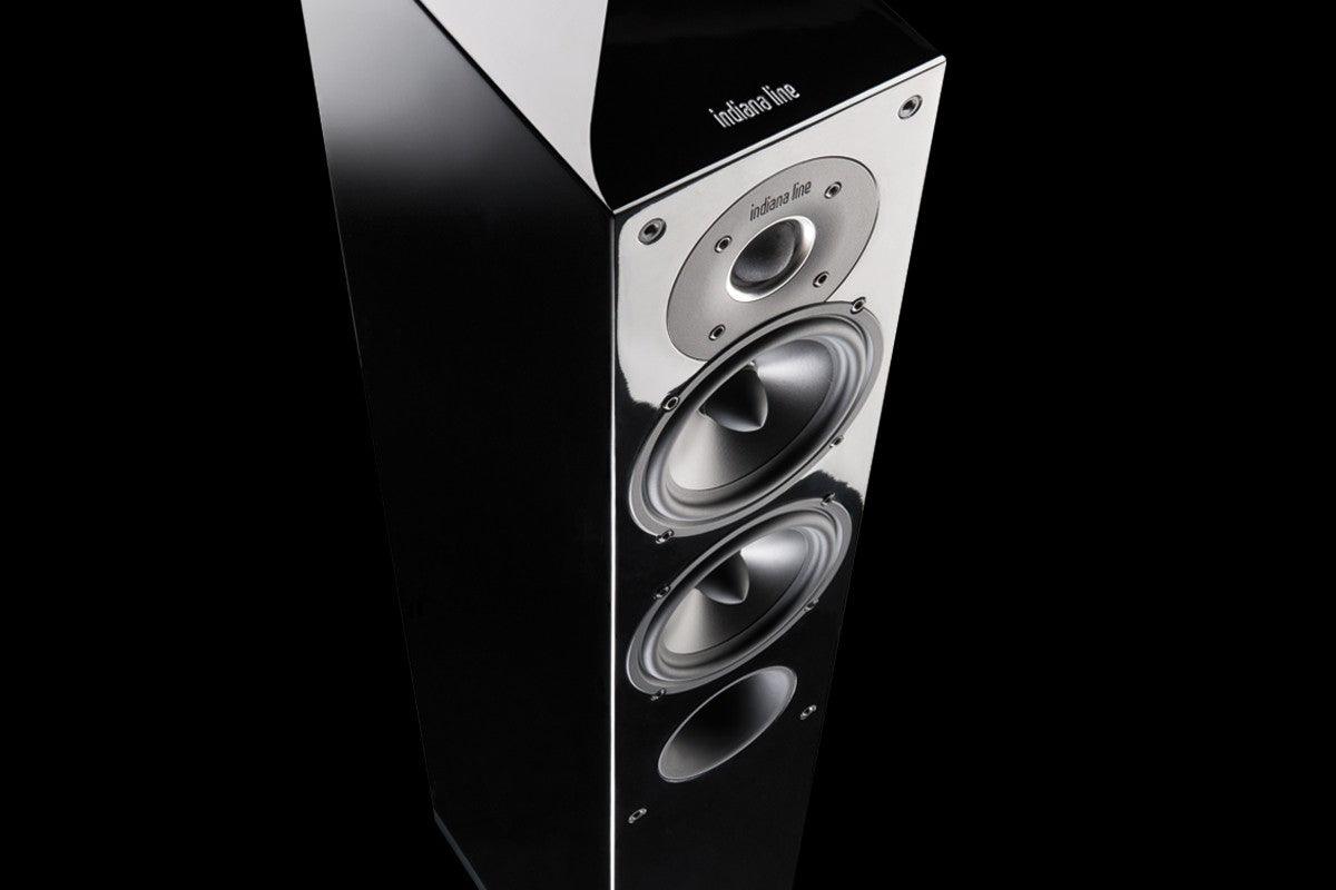 Indiana Line TESI 542 LN (Coppia) Diffusori da pavimento molto compatti, 3 vie, 30-120 Watt, 4-8 ohm (High Gloss Nero) - TechSoundSystem.com
