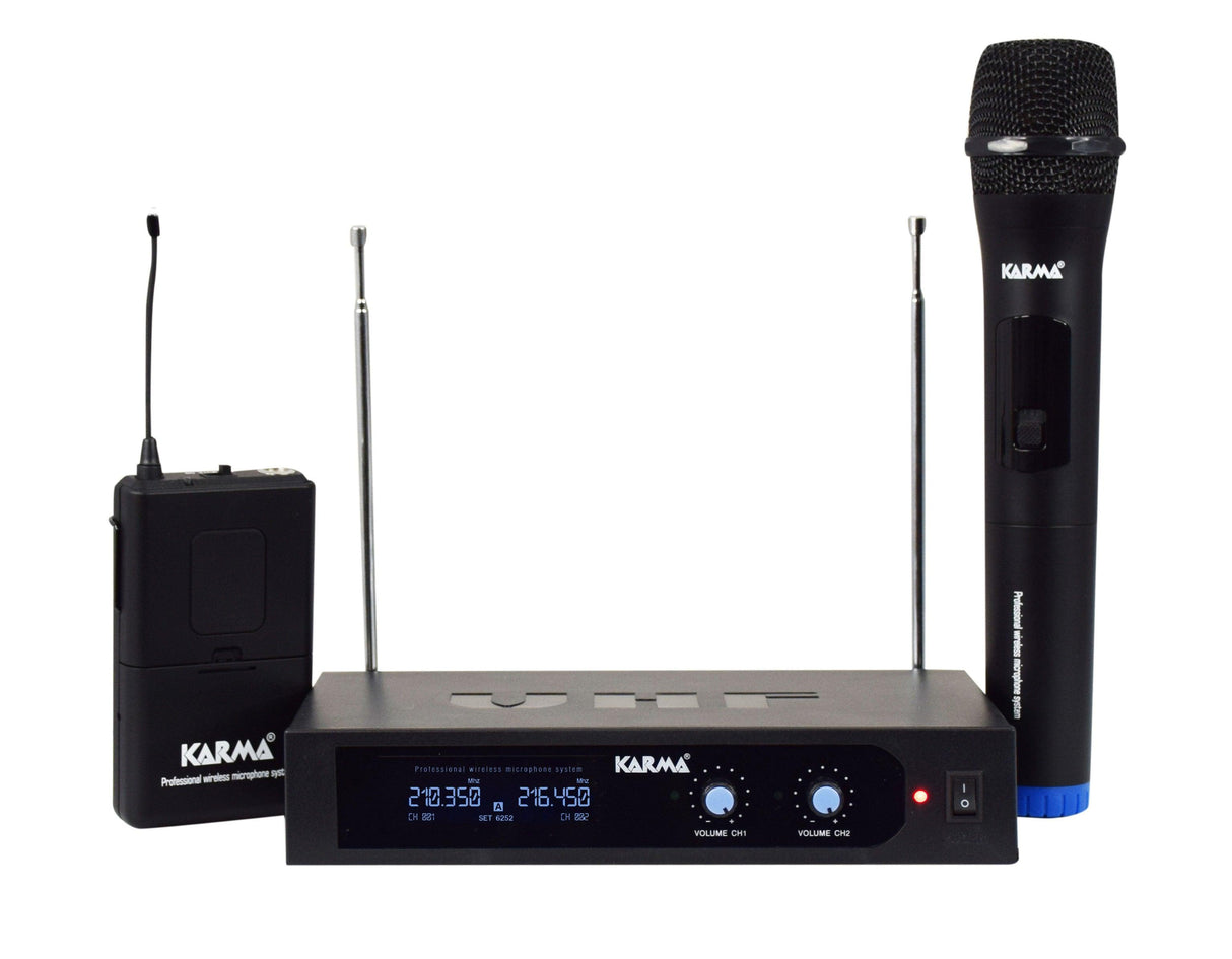 KARMA SET 6252PL-A Doppio radiomicrofono VHF palmare + archetto - TechSoundSystem.com