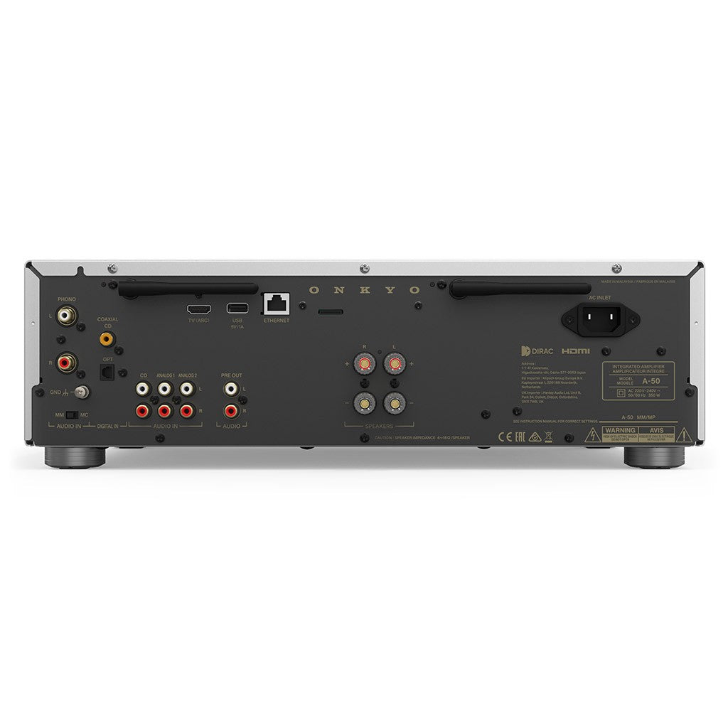 ONKYO ICON A-50 SILVER Amplificatore integrato in Classe AB con potenza di 140 Watt