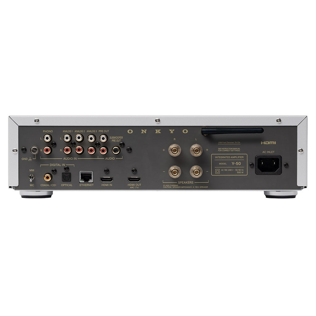 ONKYO MUSE Y50 SILVER Amplificatore integrato Audiophile streamer Ethernet/Wi-Fi, HDMI 4k, DAC