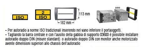 Phonocar 03290 Mascherina 1-2 DIN per Fiat Panda 03-11 colore antracite - TechSoundSystem.com