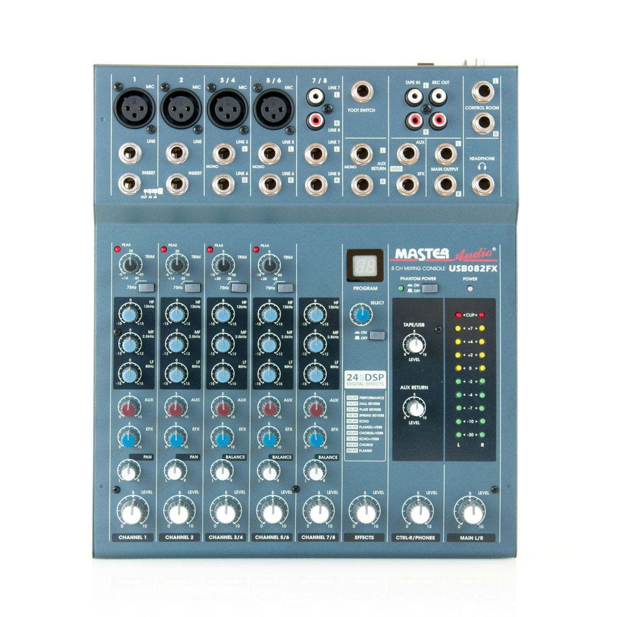 Master Audio USB082FX mixer compatto con 100 effetti e porta USB - TechSoundSystem.com
