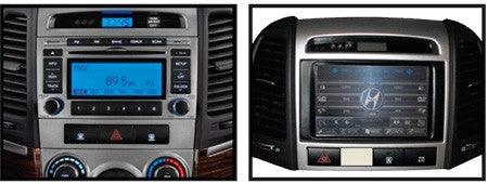Kit di fissaggio per autoradio 2 DIN Hyundai Santa Fe 06-13 colore nero - TechSoundSystem.com