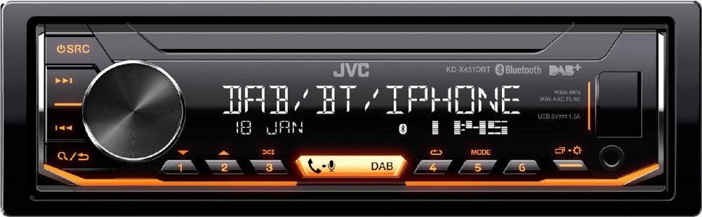 JVC KD-X451DBT Autoradio 1 DIN con Bluetooth, DAB + e ingresso USB / AUX frontale - TechSoundSystem.com