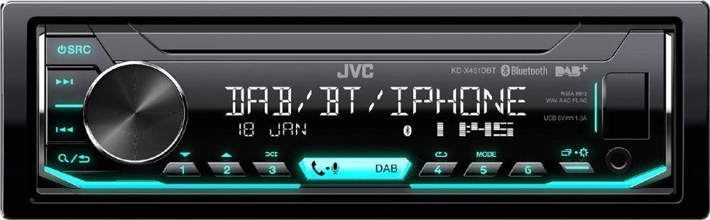 JVC KD-X451DBT Autoradio 1 DIN con Bluetooth, DAB + e ingresso USB / AUX frontale - TechSoundSystem.com