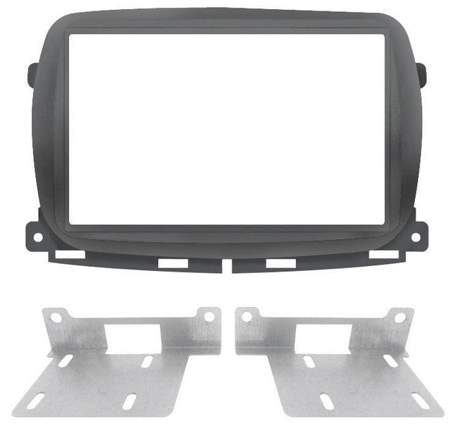 Phonocar 03748 Mascherina 2 Din per Fiat 500 16- colore nero lucido - TechSoundSystem.com