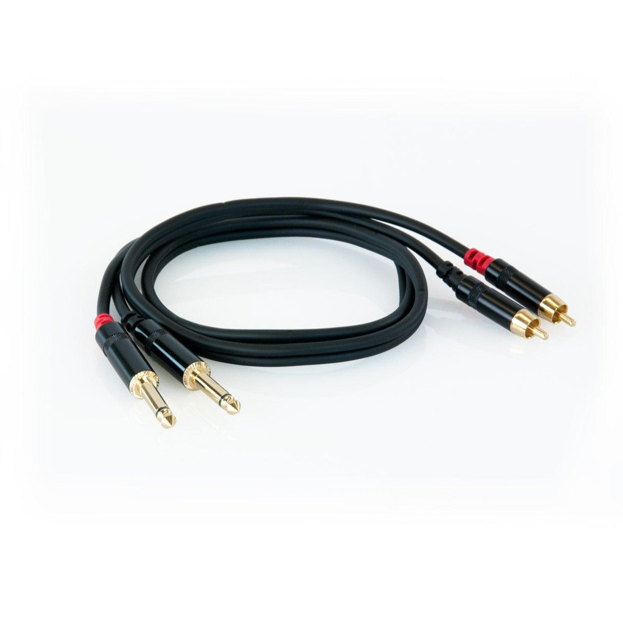 Cavo audio RCA630/1 Master Audio 2 RCA maschi + 2 Jack 6.3mm mono. Lunghezza 1 metro. - TechSoundSystem.com
