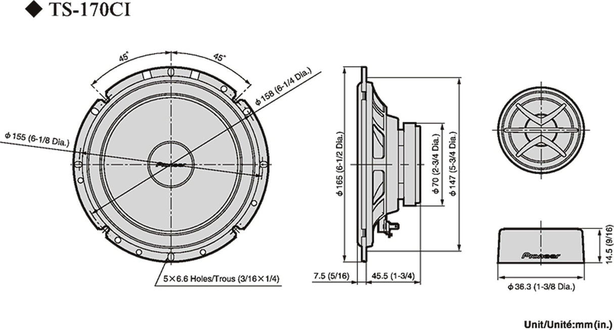 Pioneer TS-170Ci Kit altoparlanti a 2 vie da 17cm (170W) multimarca COPPIA - TechSoundSystem.com