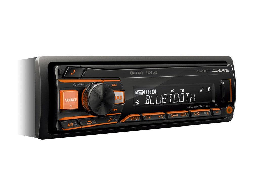 Alpine UTE-200BT Autoradio 1 Din USB/AUX FLAC MP3/WMA/AAC Bluetooth Compatibilità Android e iOS - TechSoundSystem.com