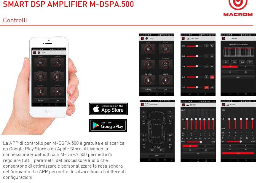 MACROM M-DSPA.500 Amplificatore 5 canali con processore DSP plug and play e APP dedicata! - TechSoundSystem.com