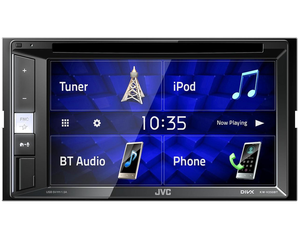JVC KW-V250BT autoradio 2 DIN media station DVD/CD/USB Receiver 6.2" WVGA e Bluetooth - TechSoundSystem.com