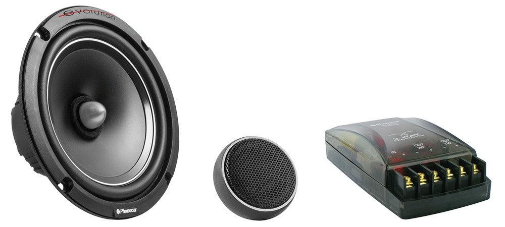 Kit sistema altoparlanti a 2 vie Evolution Phonocar 02687 140W Woofer 165mm(6,5'')+Tweeter+Crossover - TechSoundSystem.com