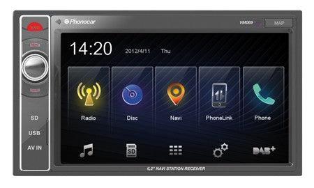 PHONOCAR VM069M Media Station 6.2 pollici con GPS, Smartphone Link, USB + mappa ITALIA NV970 - TechSoundSystem.com