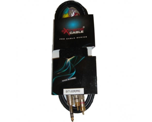 EXTREME 1JS2R2PRO JACK STEREO MASCHIO 1/4" 6,3mm - 2 RCA MASCHIO MT 2 CONNETTORI SMONTABILI - TechSoundSystem.com