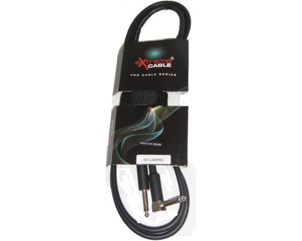 EXTREME JJC2PRO CAVO AUDIO DI SEGNALE SCHERMATO JACK MONO 1/4" 6.3mm / JACK CURVO MONO 1/4" 6.3mm MT 2 - TechSoundSystem.com