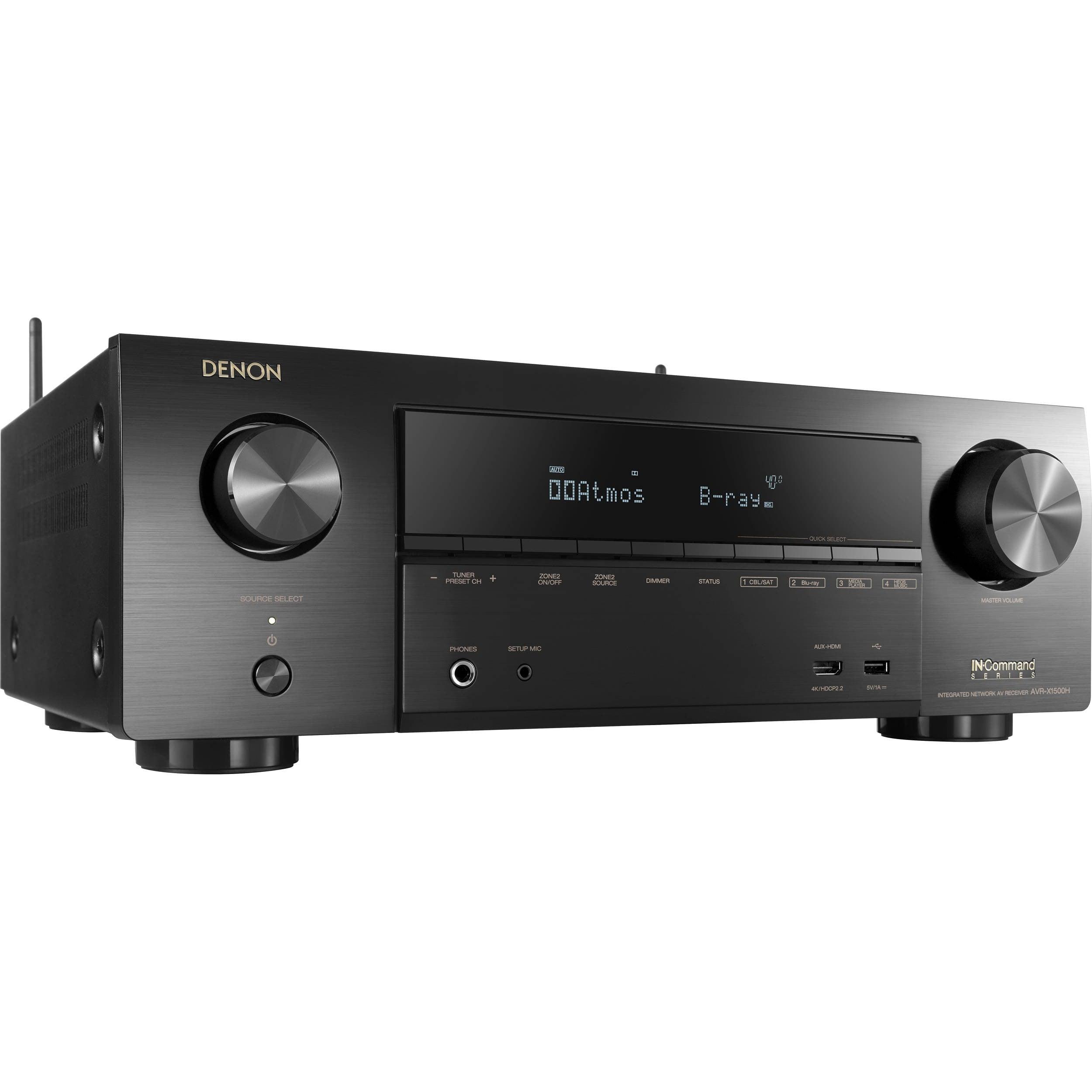 Denon AVR-X1500H Sintoamplificatore 4K 7.2 canali BLACK HDR - GAR