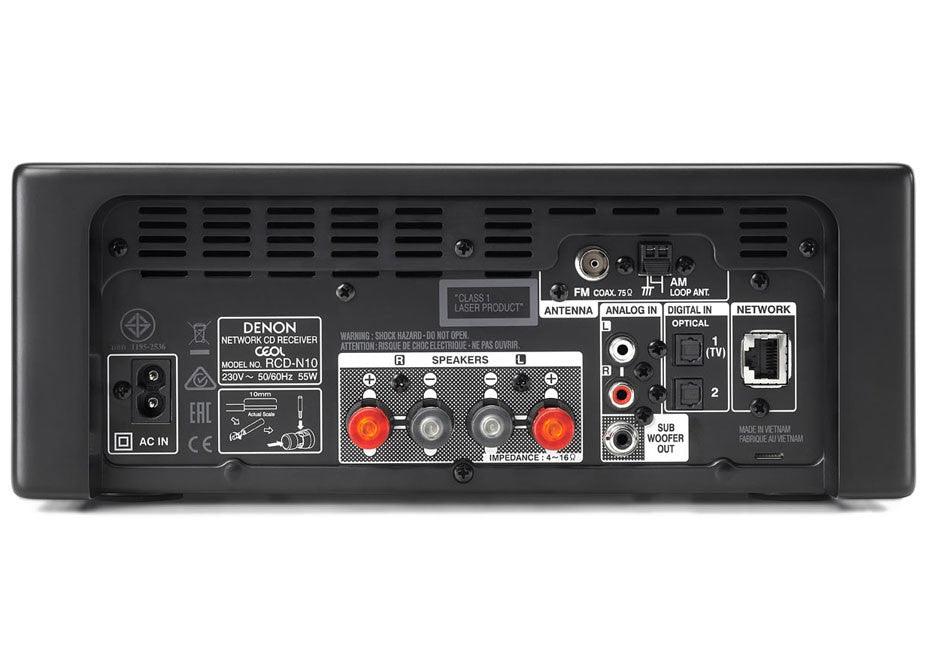 Denon RCD-N10 Sintoamplificatore + Lettore CD network audio 65 + 65W 4ohm Colore grigio - TechSoundSystem.com