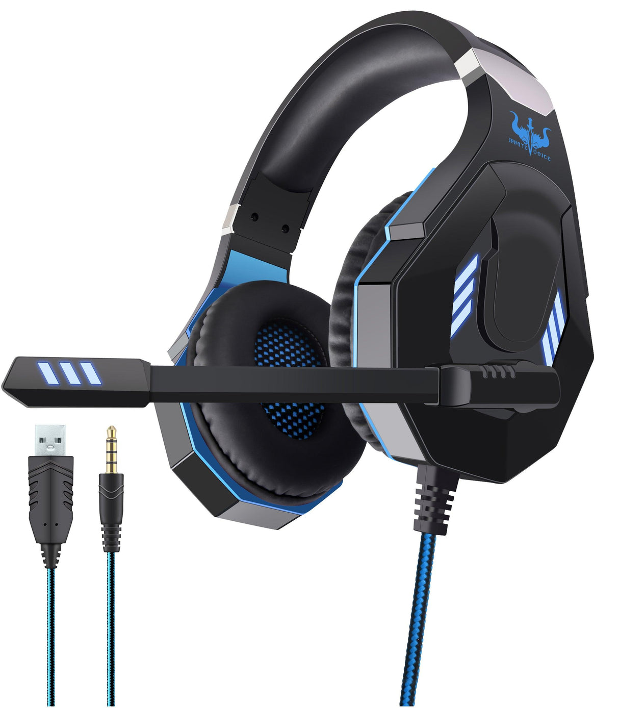 OVLENG GT 93BL Cuffia gaming USB con led blue - TechSoundSystem.com