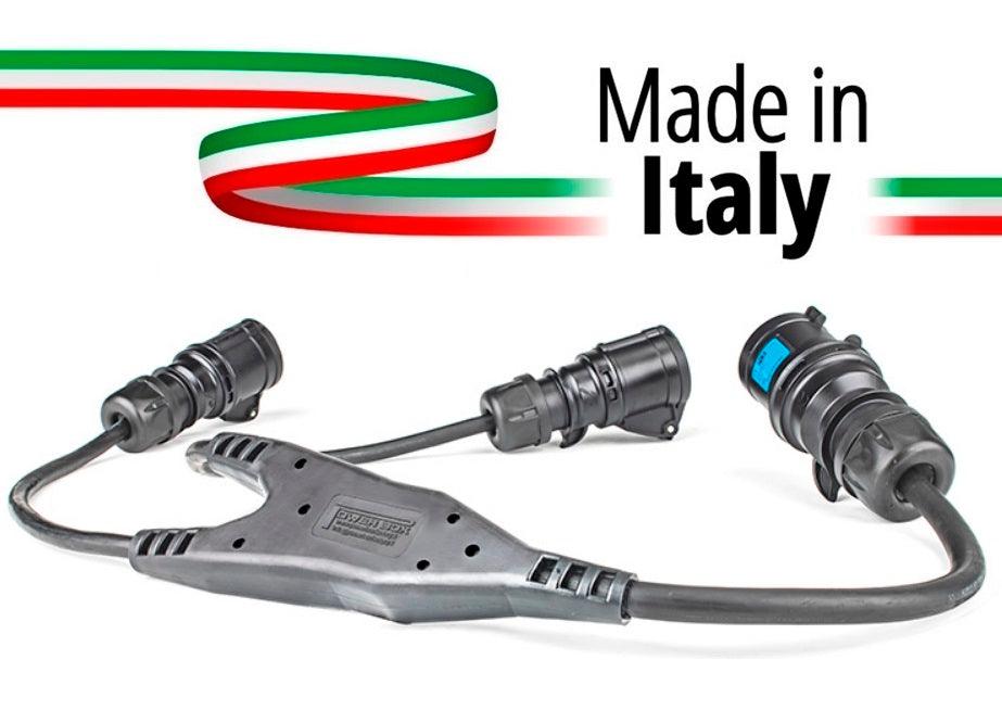 SPLITTER CEE SDOPPIO MADE IN ITALY SPINA PPE 32A MASCHIO 3 POLI 2P+T IP44 A 2 PRESE 16A 3P PH+T+N FEMMINA PPE - TechSoundSystem.com