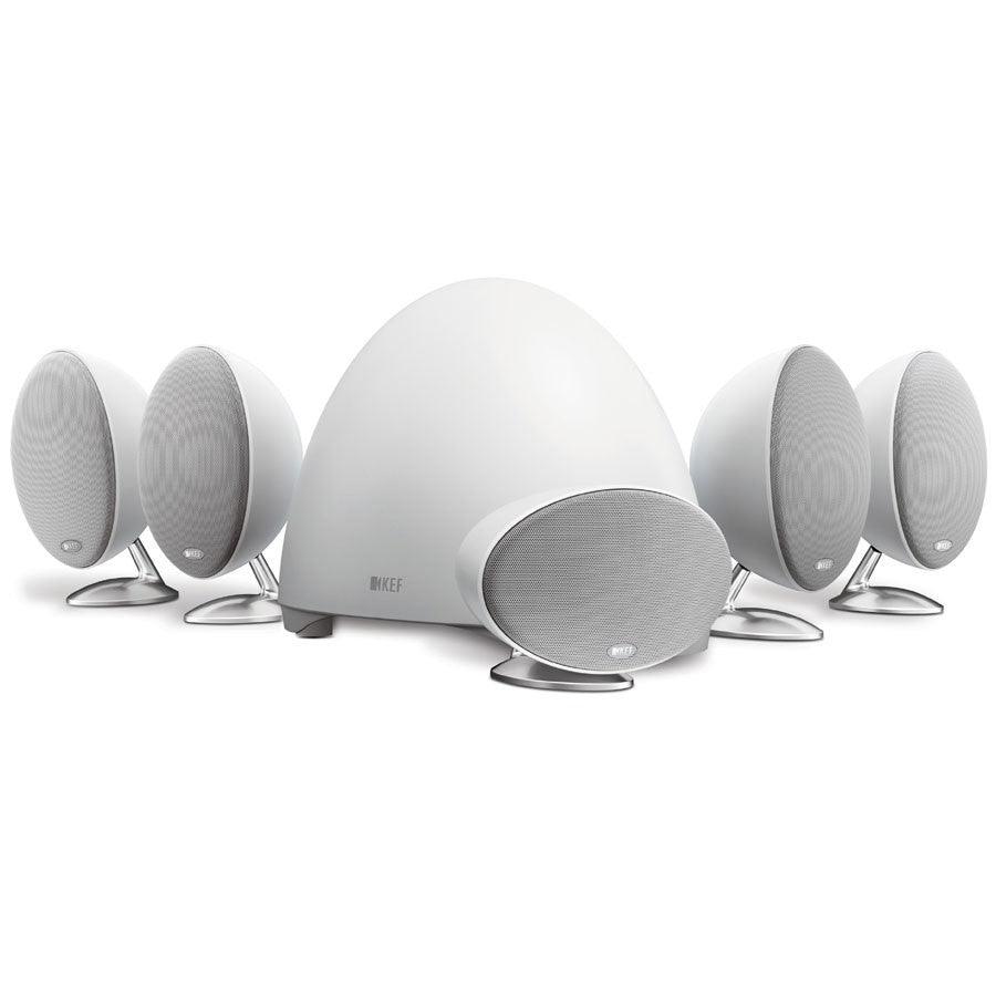 KEF E305 WH Sistema Home Theater 5.1. tecnologia Uni-Q con Sub Amplificato. - TechSoundSystem.com