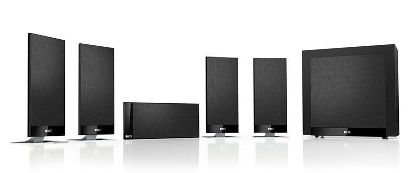 KEF T105 BLACK Sistema Home Theater 5.1 (4x T101 + T101C + T2 subwoofer attivo) - TechSoundSystem.com