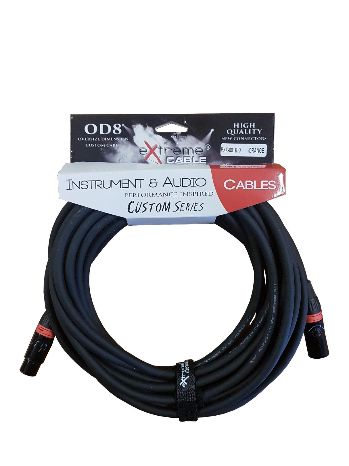 EXTREME PXX-001BK/5M-ORANGE CAVO MICROFONICO BILANCIATO XLR-XLR OD8 SERIE CUSTOM PER LIVE STUDIO 5 METRI ANELLI CONNETTORI ARANCIONI - TechSoundSystem.com