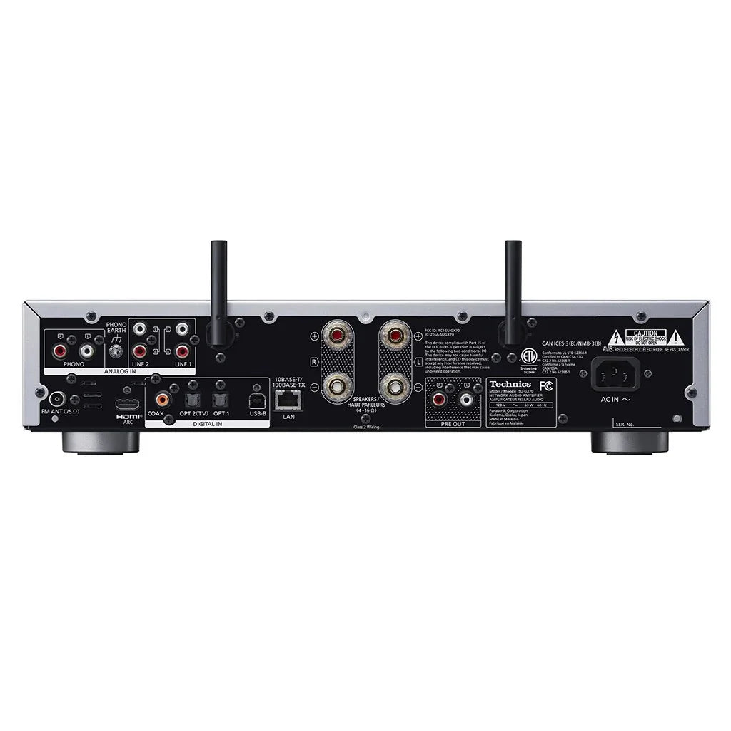 TECHNICS SU-GX70 SILVER amplificatore integrato stereofonico con streamer Ethernet/Wi-Fi, Bluetooth, convertitore DAC