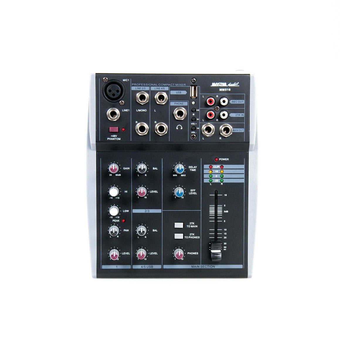 Master Audio MM510 Mixer 1 canale MONO + 2 canali STEREO e ingresso USB - TechSoundSystem.com