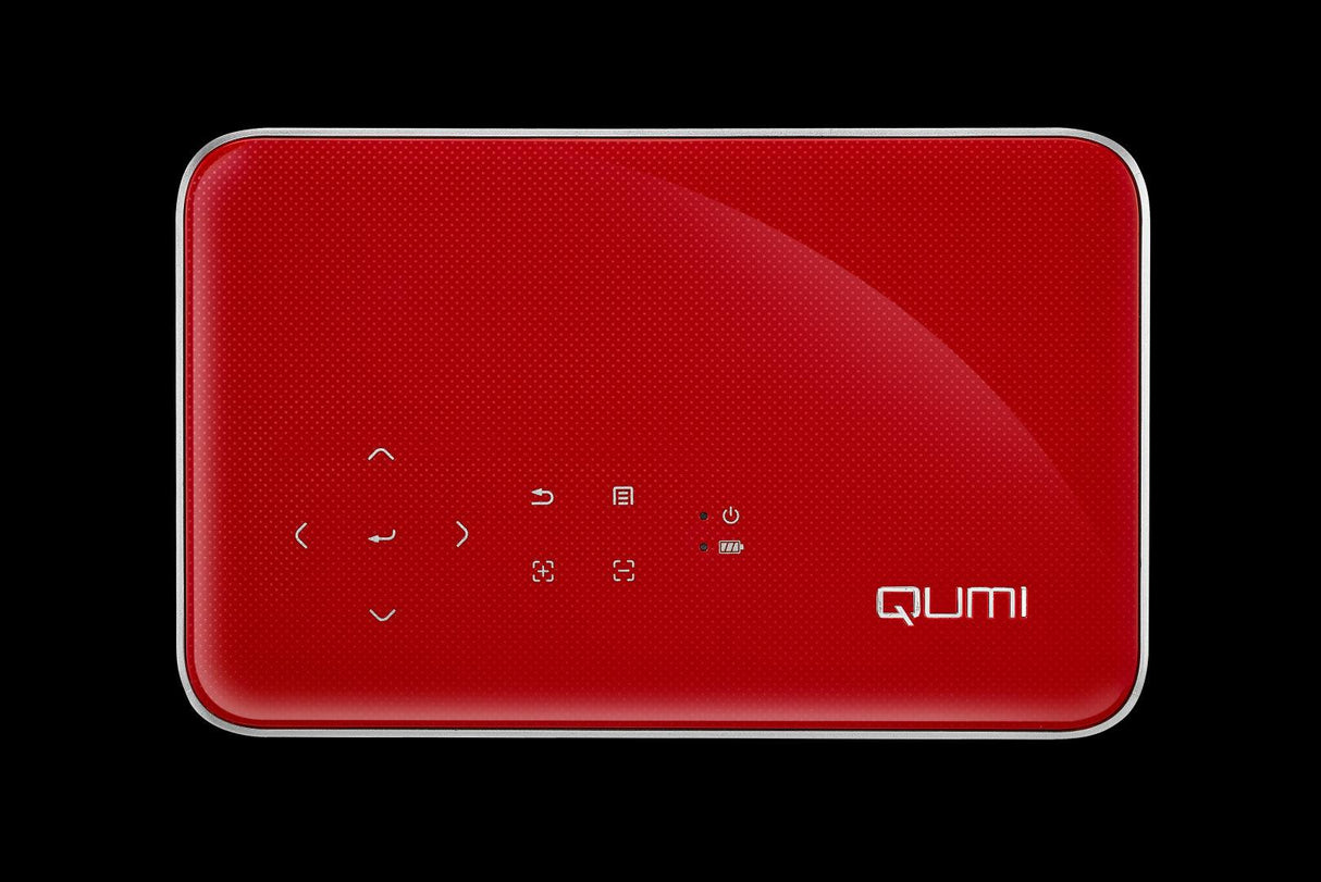 VIVITEK Qumi Q38 Videoproiettore WiFi Tascabile LED DLP 1080p, 1.920x1.080, batteria integrata 12.000 mA - ROSSO - TechSoundSystem.com