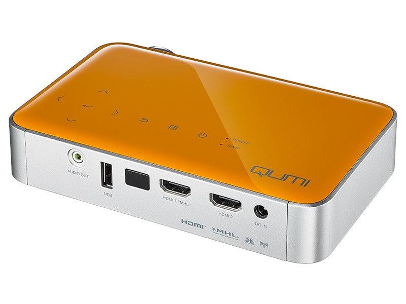 VIVITEK Qumi Q6 Videoproiettore WiFi Tascabile LED DLP WXGA, 1280x720, 800 Lumen - ARANCIO - TechSoundSystem.com