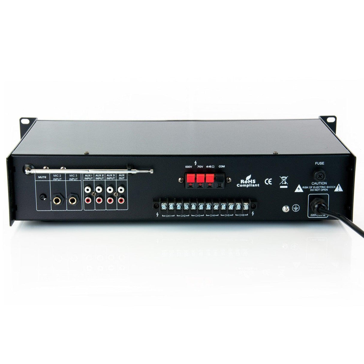 Master Audio MV1100CR-BT Amplimixer 6 ZONE con Bluetooth 100 Volts / 8 ohm mixer PA con MP3 e radio FM - TechSoundSystem.com