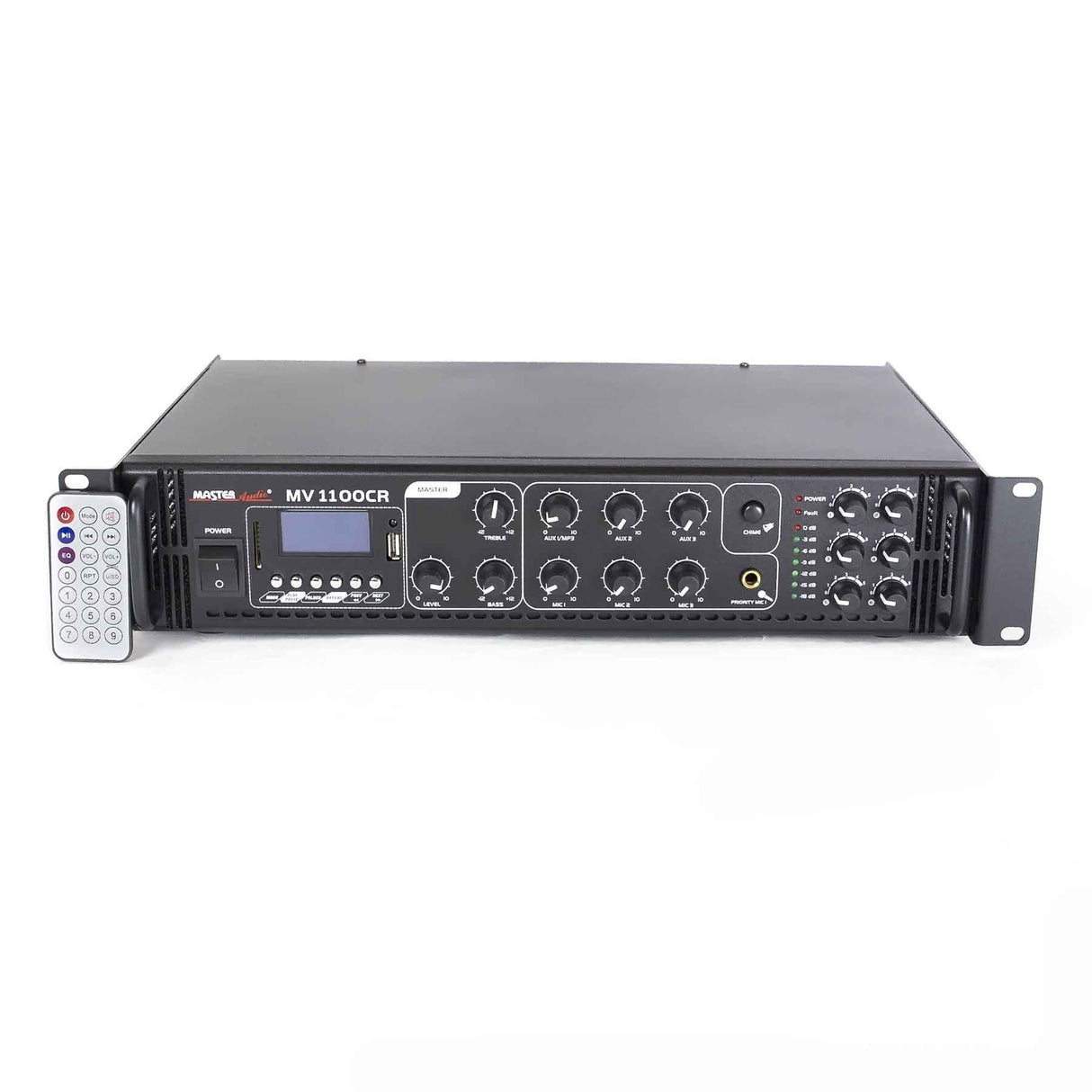 Master Audio MV1100CR-BT Amplimixer 6 ZONE con Bluetooth 100 Volts / 8 ohm mixer PA con MP3 e radio FM - TechSoundSystem.com