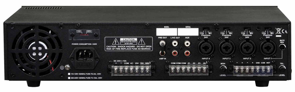 KARMA MPA 120S amplificatore PA 4 zone 170W - TechSoundSystem.com