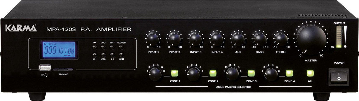 KARMA MPA 120S amplificatore PA 4 zone 170W - TechSoundSystem.com