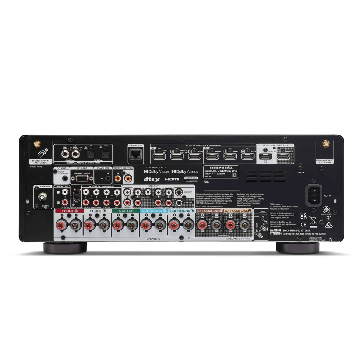 Marantz CINEMA 60 DAB Amplificatore AV, 7.2 Canali,DAB integrato, 100W, 3 ingressi 8K/60Hz & 4K/120Hz