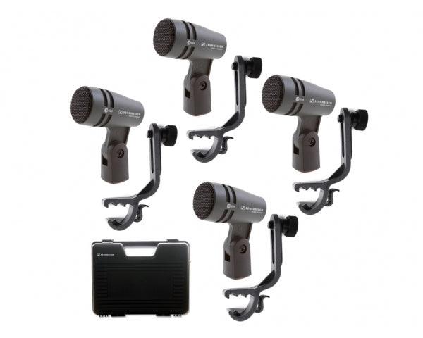 SENNHEISER E604 DRUMSET 4 MICROFONI DINAMICI BATTERIA TOM PERCUSSIONI + 4 CLAMP MZH604 + CUSTODIA RIGIDA ABS - TechSoundSystem.com