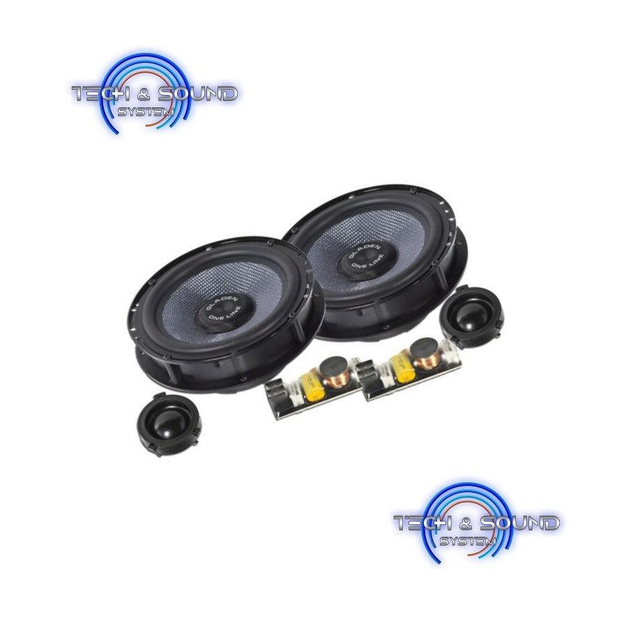 GLADEN ONE 165 Golf 4–RS altoparlanti 2 vie per VW Golf 4, Bora, Passat da 165 mm, 2 x 150/100W - TechSoundSystem.com