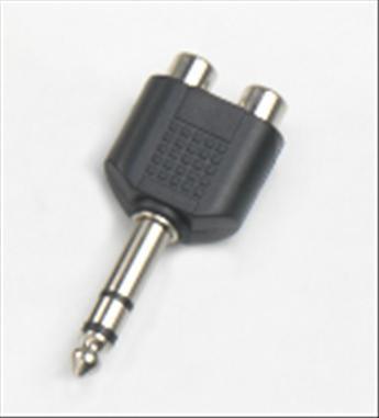 Adattatore 2 prese RCA - spina Jack 6,3 mm stereo HY1751 Master Audio in ABS e metallo - TechSoundSystem.com