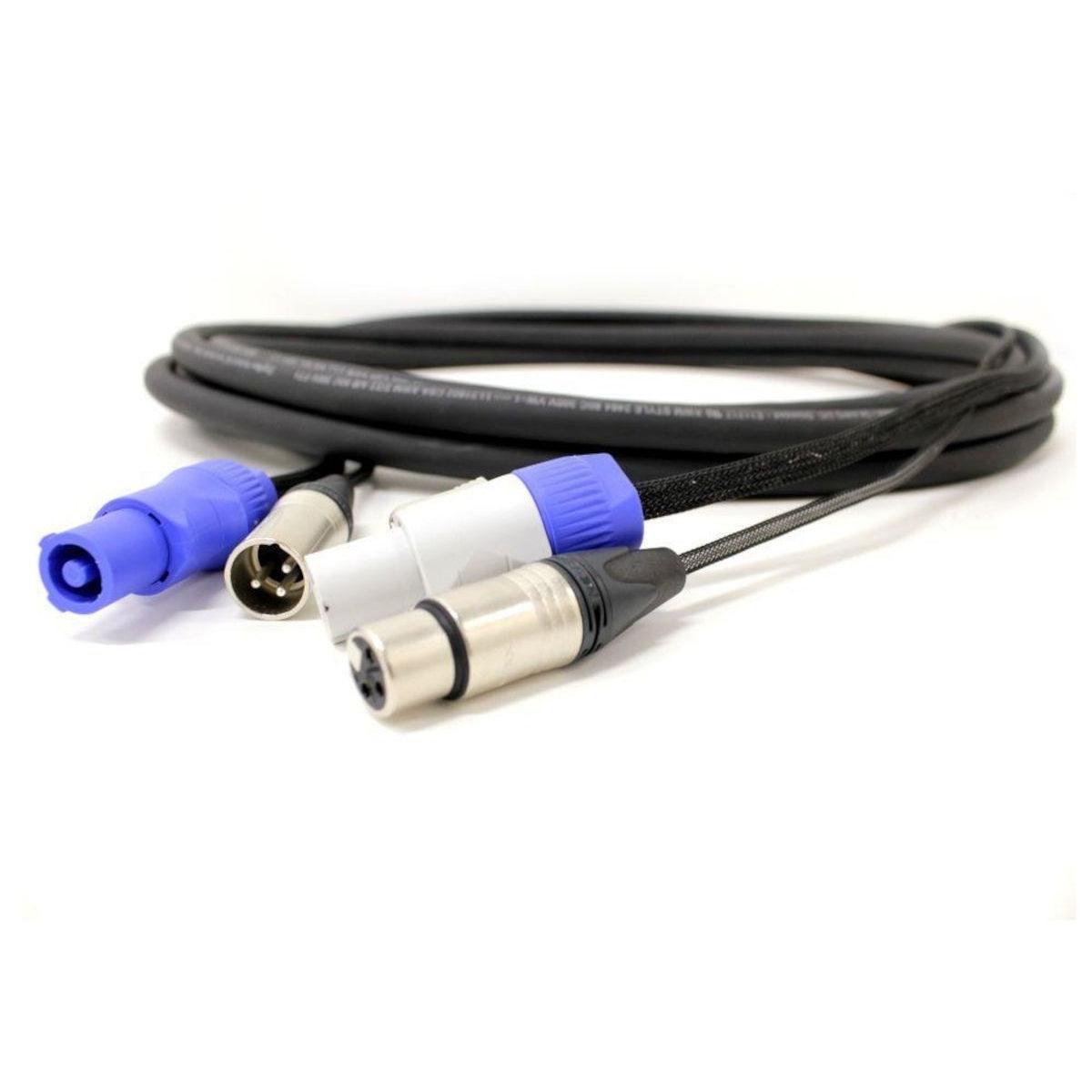 COBRA CPD-015P CAVO COMBO 1,5 MT DMX MASCHIO-FEMMINA E POWERCON IN/OUT PER PROIETTORI PAR LED EFFETTI LUCE - TechSoundSystem.com