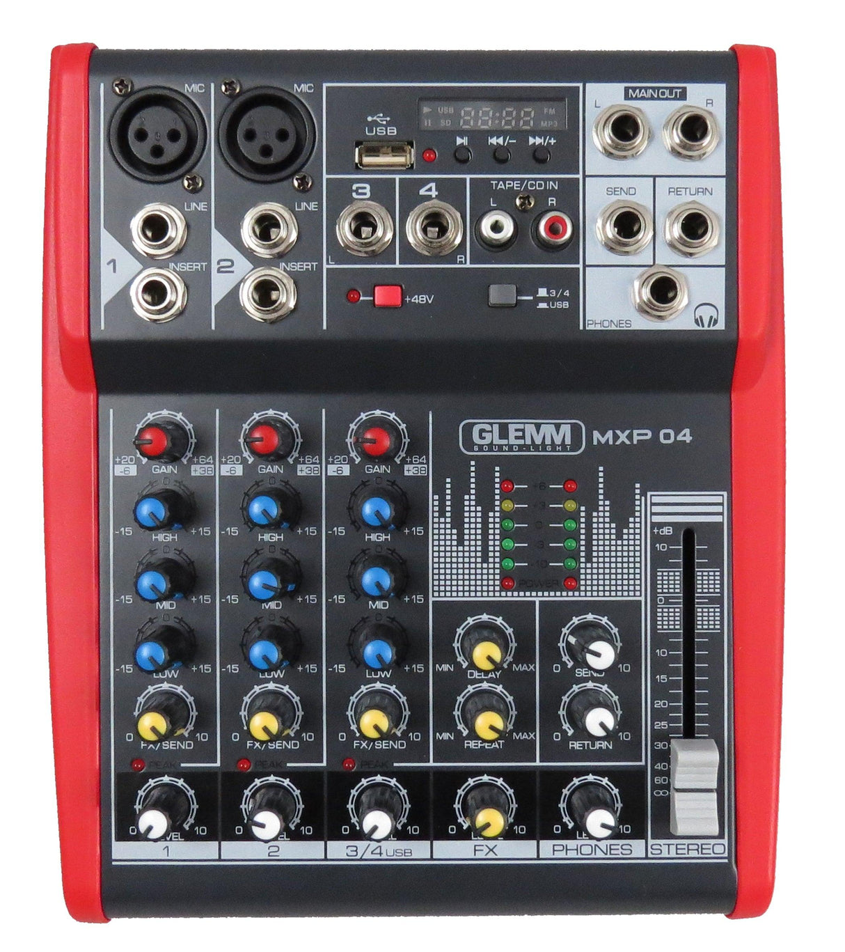 GLEMM MXP 04 Mixer microfonico 4 canali - TechSoundSystem.com