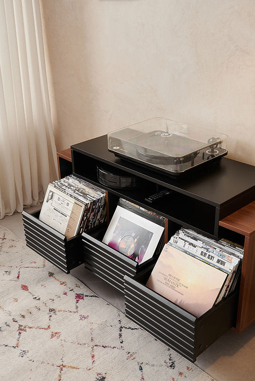 Norstone OSLO 1200 BLACK/WALNUT Mobile per elettroniche portavinili