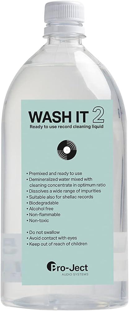 Pro-ject WASH IT 2 - 1000ml Fluido pronto all'uso (non va diluito) per il lavaggio dei dischi in vinile - TechSoundSystem.com