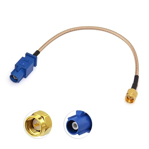 Adattatore FAKRA-GPS Cavo Prolunga GPS Auto SMA Maschio a Fakra C Blu Maschio 15 cm