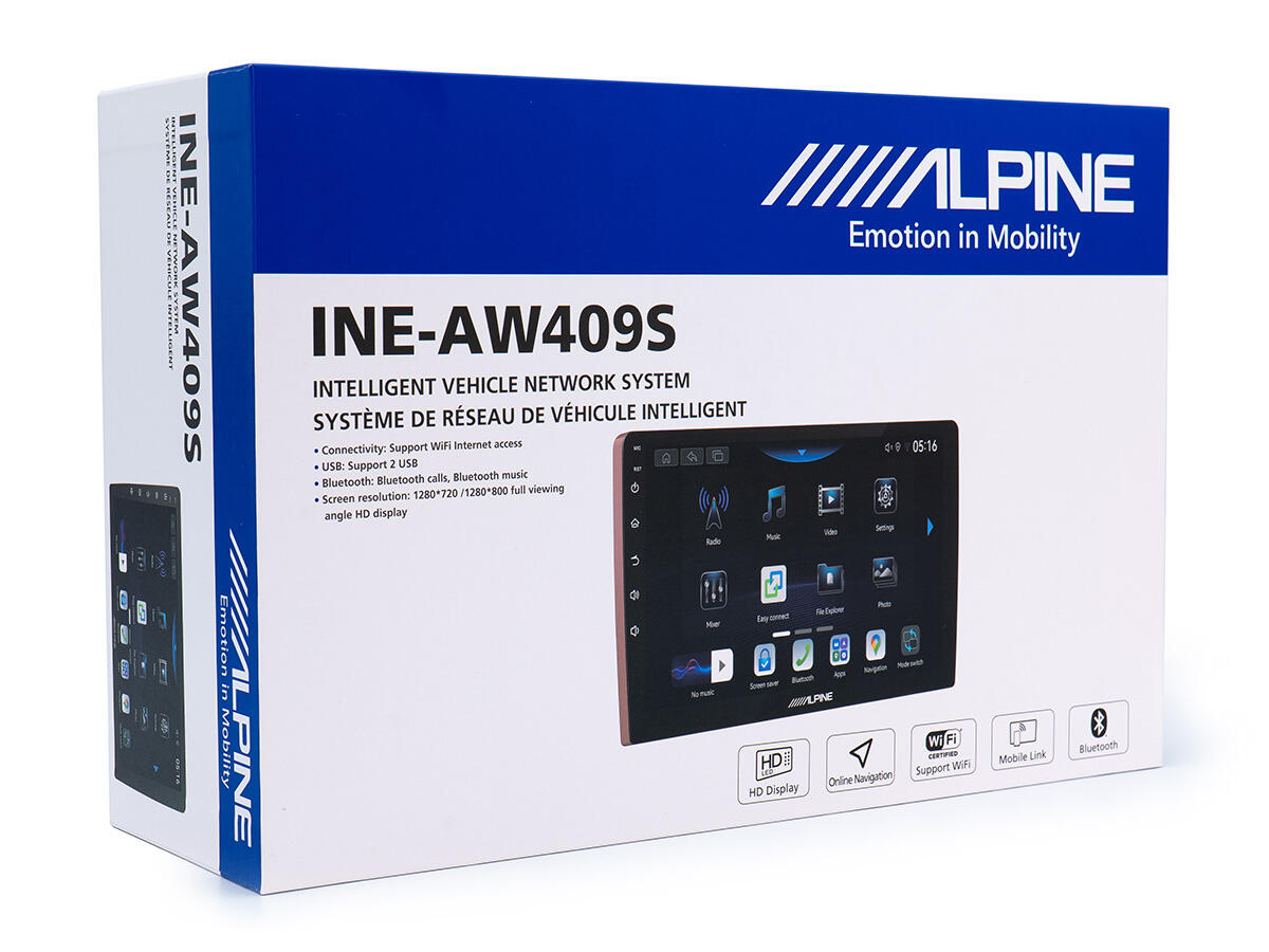 Alpine INE-AW409S Autoradio multimediale Android universale HI-RES, Alpine OS da 9 pollici (4+64G)